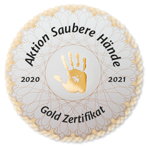 Gold Zertifikat 2020/2021 Aktion Saubere Hände